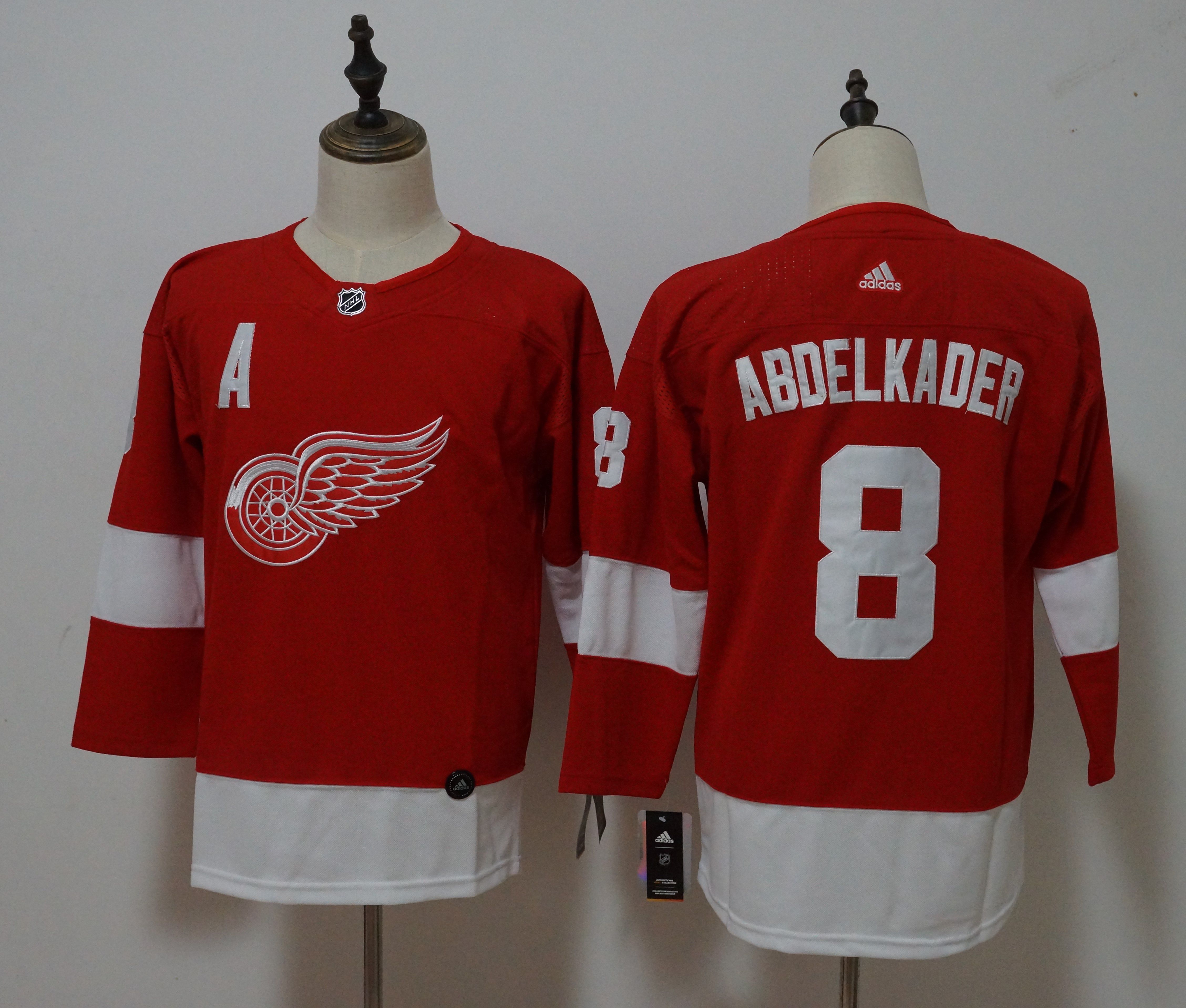 Women Detroit Red Wings 8 Abdelkader Red Hockey Stitched Adidas NHL Jerseys